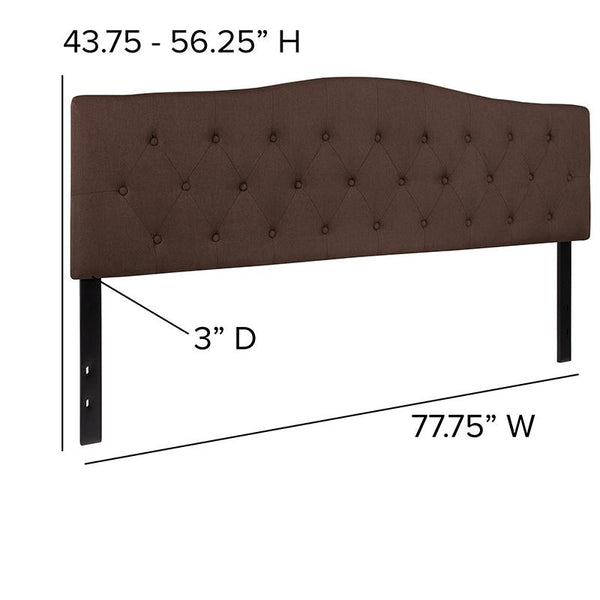 Cambridge Tufted Upholstered King Size Headboard In Dark Brown Fabric By Flash Furniture | Headboards | Modishstore - 3