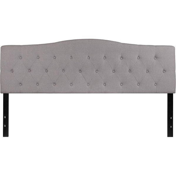 Cambridge Tufted Upholstered King Size Headboard In Light Gray Fabric By Flash Furniture | Headboards | Modishstore - 2