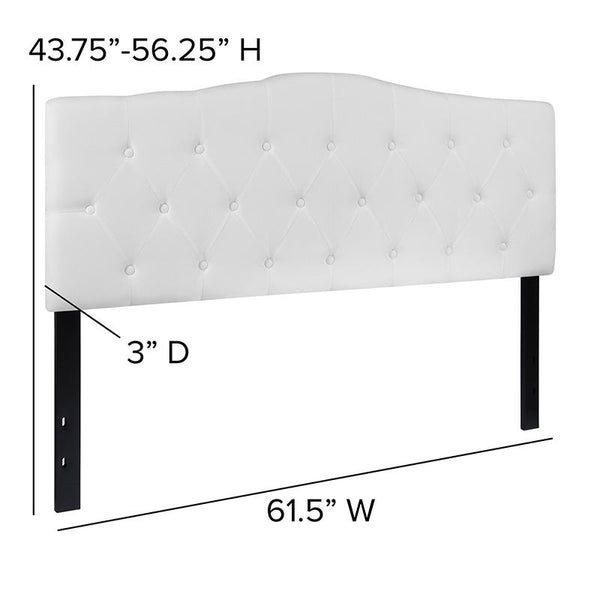 Cambridge Tufted Upholstered Queen Size Headboard In White Fabric By Flash Furniture | Headboards | Modishstore - 2
