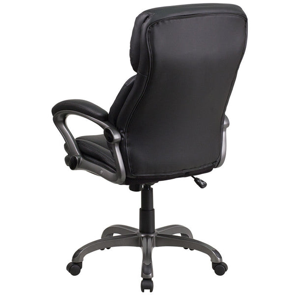 Flash Furniture High Back Black Leather Executive Swivel Office Chair With Lumbar Support Knob | Office Chairs | Modishstore-4