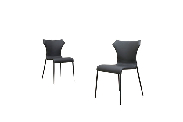 Vig Furniture Marsha - Modern Grey & Black Dining Chair (Set of 2) | Modishstore | Dining Chairs