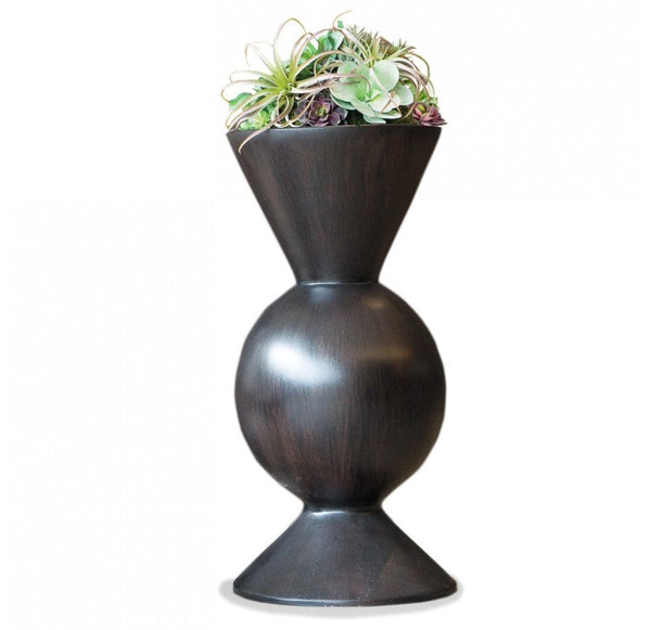 Succulent Mix in Wood Grain Geo Tri Planter by Gold Leaf Design Group | Botanicals | Modishstore-3