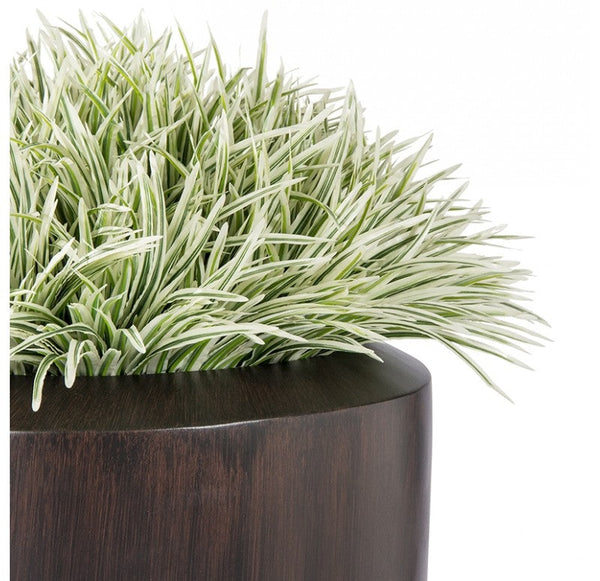 Grass: Zebra Grass in Barrel Planter, Wood Grain, LG by Gold Leaf Design Group | Planters, Troughs & Cachepots | Modishstore-2