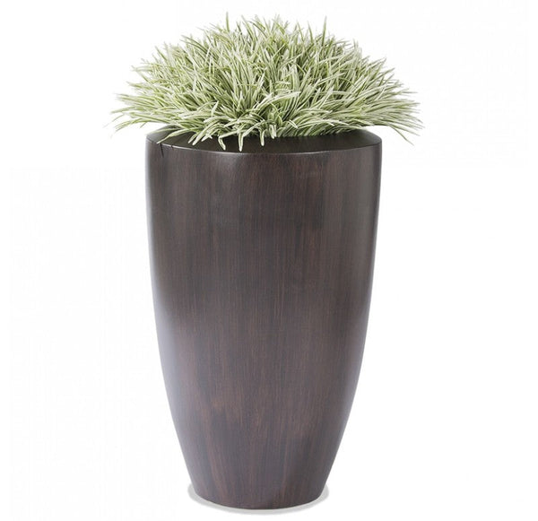 Grass: Zebra Grass in Barrel Planter, Wood Grain, LG by Gold Leaf Design Group | Planters, Troughs & Cachepots | Modishstore-6