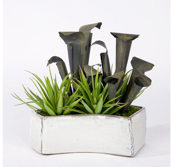 Metal Pitcher Plant in Hagi Planter by Gold Leaf Design Group | Planters, Troughs & Cachepots | Modishstore-3
