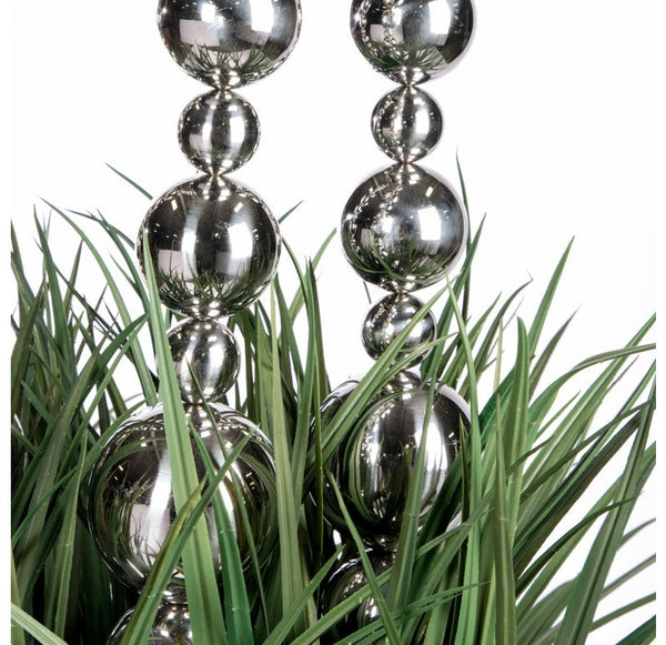 Grass: Liriope & Totems in Stainless Polygon Planters by Gold Leaf Design Group | Planters, Troughs & Cachepots | Modishstore-3