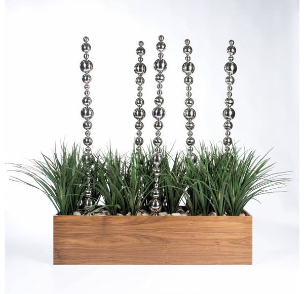 Grass: Liriope & Totems in Custom Rectangle Planter by Gold Leaf Design Group | Planters, Troughs & Cachepots | Modishstore-2