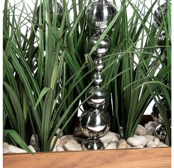 Grass: Liriope & Totems in Custom Rectangle Planter by Gold Leaf Design Group | Planters, Troughs & Cachepots | Modishstore-3