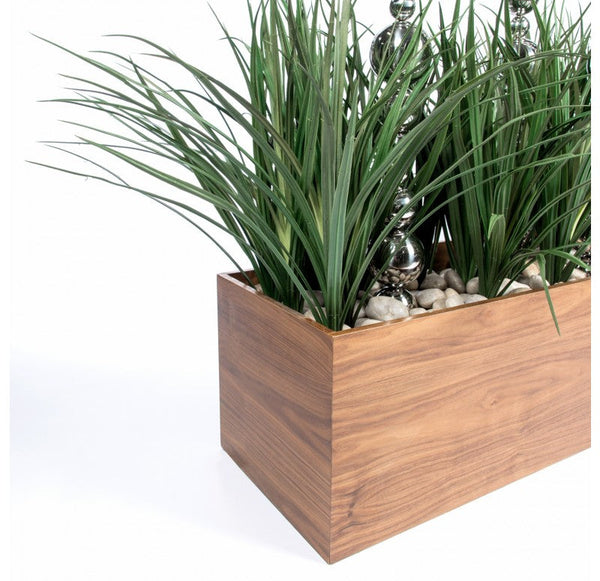 Grass: Liriope & Totems in Custom Rectangle Planter by Gold Leaf Design Group | Planters, Troughs & Cachepots | Modishstore-4
