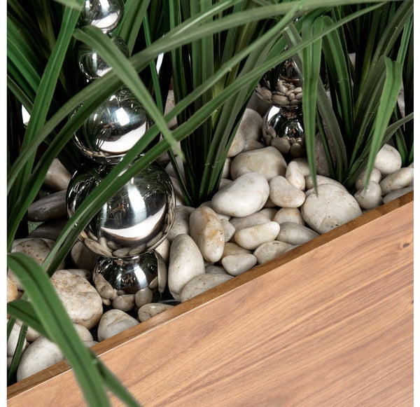 Grass: Liriope & Totems in Custom Rectangle Planter by Gold Leaf Design Group | Planters, Troughs & Cachepots | Modishstore-5