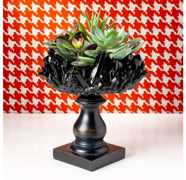 Succulent Mix on Crystal Pedestal by Gold Leaf Design Group | Botanicals | Modishstore