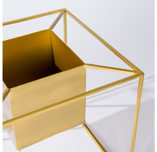 Floating Gold Cube Planter by Gold Leaf Design Group | Outdoor Planters, Troughs & Cachepots | Modishstore-5