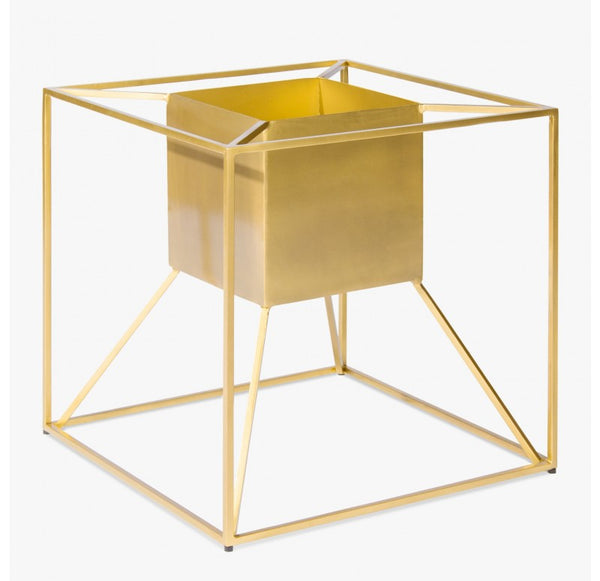 Floating Gold Cube Planter by Gold Leaf Design Group | Outdoor Planters, Troughs & Cachepots | Modishstore-3
