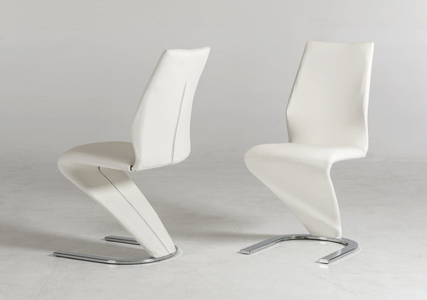 Vigfurniture Penn - Modern White Leatherette Dining Chair (Set of 2) | Modishstore | Dining Chairs