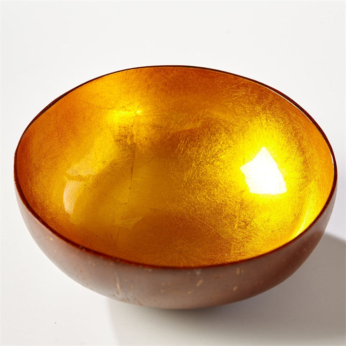 Tozai Shimmering Foil Lacquered Coconut Bowl - Set Of 16