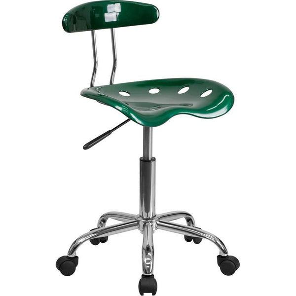 Vibrant Green And Chrome Swivel Task Office Chair With Tractor Seat By Flash Furniture | Office Chairs | Modishstore