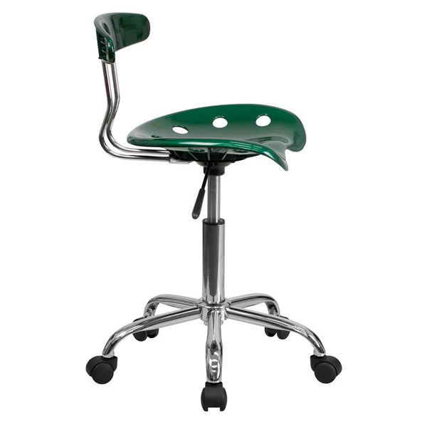 Vibrant Green And Chrome Swivel Task Office Chair With Tractor Seat By Flash Furniture | Office Chairs | Modishstore - 2