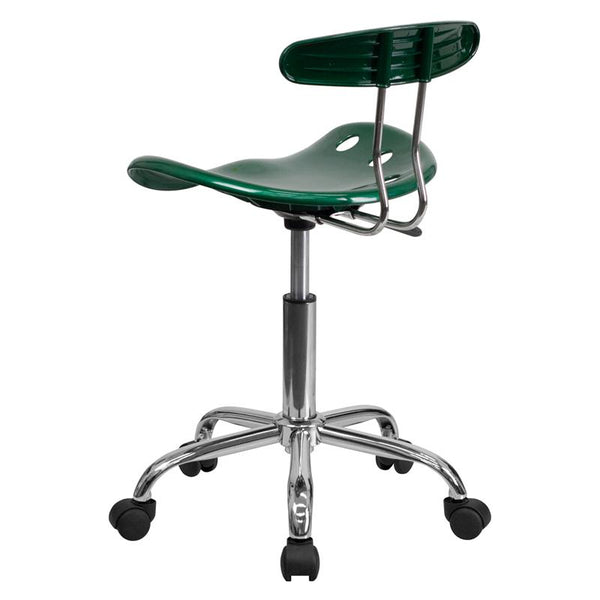 Vibrant Green And Chrome Swivel Task Office Chair With Tractor Seat By Flash Furniture | Office Chairs | Modishstore - 3