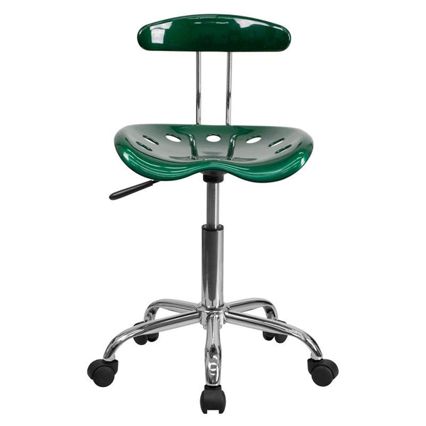 Vibrant Green And Chrome Swivel Task Office Chair With Tractor Seat By Flash Furniture | Office Chairs | Modishstore - 4