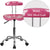 Personalized Vibrant Pink And Chrome Swivel Task Office Chair With Tractor Seat By Flash Furniture | Office Chairs | Modishstore