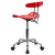 Vibrant Red And Chrome Swivel Task Office Chair With Tractor Seat By Flash Furniture | Office Chairs | Modishstore - 3