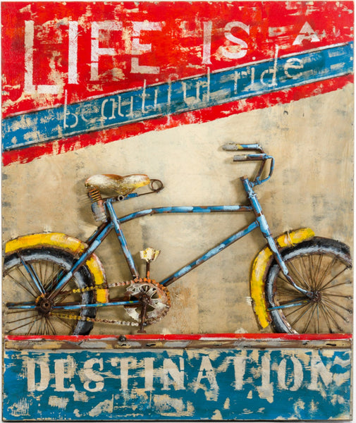 Vig Furniture Modrest Beautiful Ride Modern Bike Painting | Modishstore | Wall Art