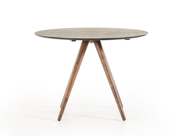 Vig Furniture Modrest Tracer - Contemporary Black and Walnut Round Dining Table | Modishstore | Dining Tables-6