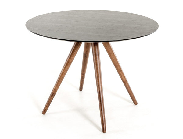 Vig Furniture Modrest Tracer - Contemporary Black and Walnut Round Dining Table | Modishstore | Dining Tables-7