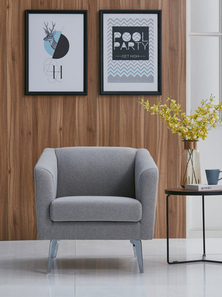 Vig Furniture Divani Casa Preston Contemporary Grey Fabric Lounge Chair | Modishstore | Lounge Chairs-2
