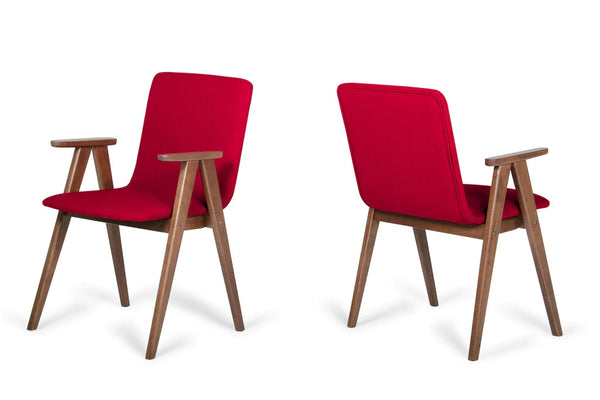 Vig Furniture Maddox - Modern Sesame & Walnut Dining Chair (Set of 2)