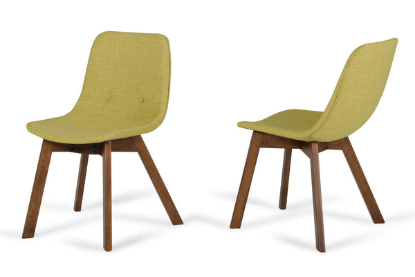 Vig Furniture Laken - Modern Green Tea & Walnut Dining Chair (Set of 2) | Modishstore | Dining Chairs