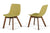 Vig Furniture Laken - Modern Green Tea & Walnut Dining Chair (Set of 2) | Modishstore | Dining Chairs