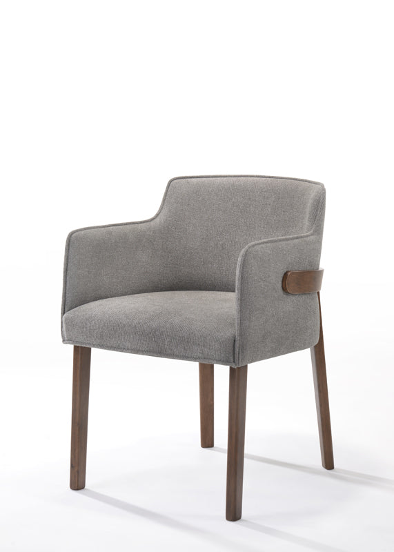 Vig Furniture Modrest Jordan Modern Grey & Walnut Dining Chair (Set of 2) | Modishstore | Dining Chairs