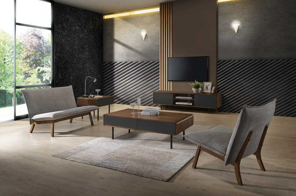 Vig Furniture Modrest Gardner Modern Grey & Walnut Lounge Chair | Modishstore | Lounge Chairs-2