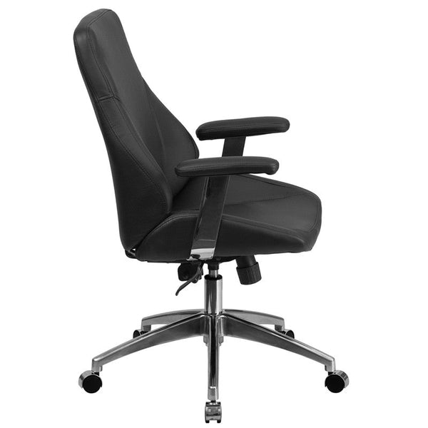 Flash Furniture Mid-Back Leather Executive Swivel Office Chair | Office Chairs | Modishstore-4