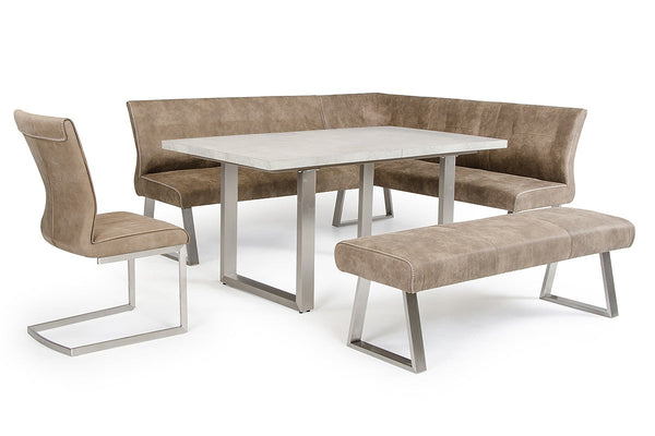 Vig Furniture Modrest Zane Modern Brown Fabric Dining Bench | Modishstore | Stools & Benches-5