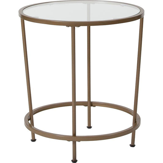 Astoria Collection Glass End Table With Matte Gold Frame By Flash Furniture | End Tables | Modishstore