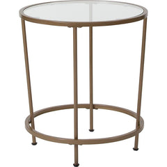 Astoria Collection Glass End Table With Matte Gold Frame By Flash Furniture