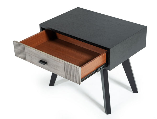 Vig Furniture Nova Domus Panther Contemporary Grey & Black Nightstand | Modishstore | Nightstands-4