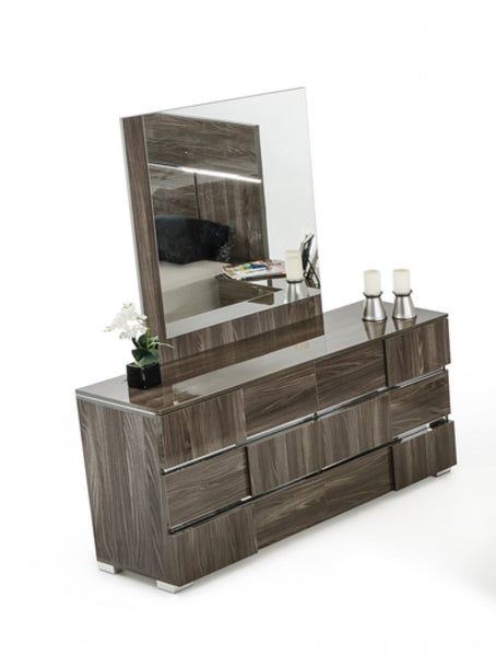 Vigfurniture Modrest Picasso Italian Modern Grey Lacquer Mirror | Modishstore | Mirrors