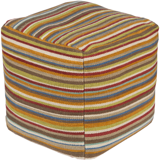 Surya Poufs Cube Pouf - Stripes - POUF-149 | Poufs | Modishstore