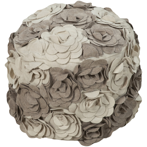 Surya Poufs Cylinder Pouf - Floral - POUF-27 | Poufs | Modishstore-3