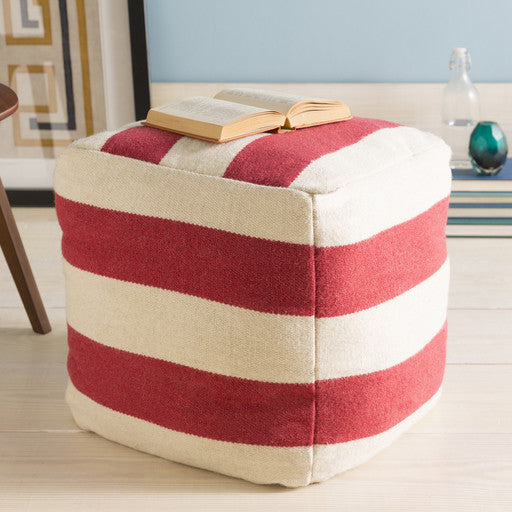 Surya Wide Stripe Pouf | Poufs | Modishstore-9
