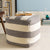 Surya Frontier Pouf  - Striped - POUF-161 | Poufs | Modishstore