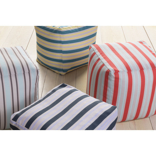 Surya Poufs Cube Pouf - Stripes - POUF-281 | Poufs | Modishstore