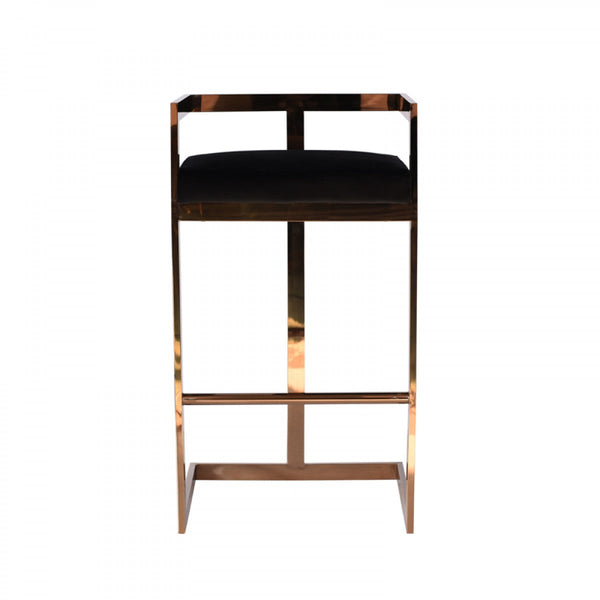 Vig Furniture Modrest Halifax Modern Black Leatherette & Rosegold Bar Stool | Modishstore | Bar Stools-2