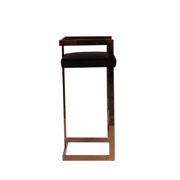 Vig Furniture Modrest Halifax Modern Black Leatherette & Rosegold Bar Stool | Modishstore | Bar Stools-4