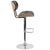 Beech Bentwood Adjustable Height Barstool With Button Tufted Black Vinyl Seat By Flash Furniture | Bar Stools | Modishstore - 2
