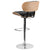 Beech Bentwood Adjustable Height Barstool With Button Tufted Black Vinyl Seat By Flash Furniture | Bar Stools | Modishstore - 3