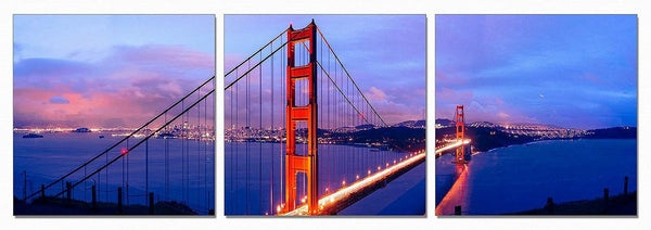 Vig Furniture Modrest San Francisco 3-Panel Acrylic Painting | Modishstore | Wall Art